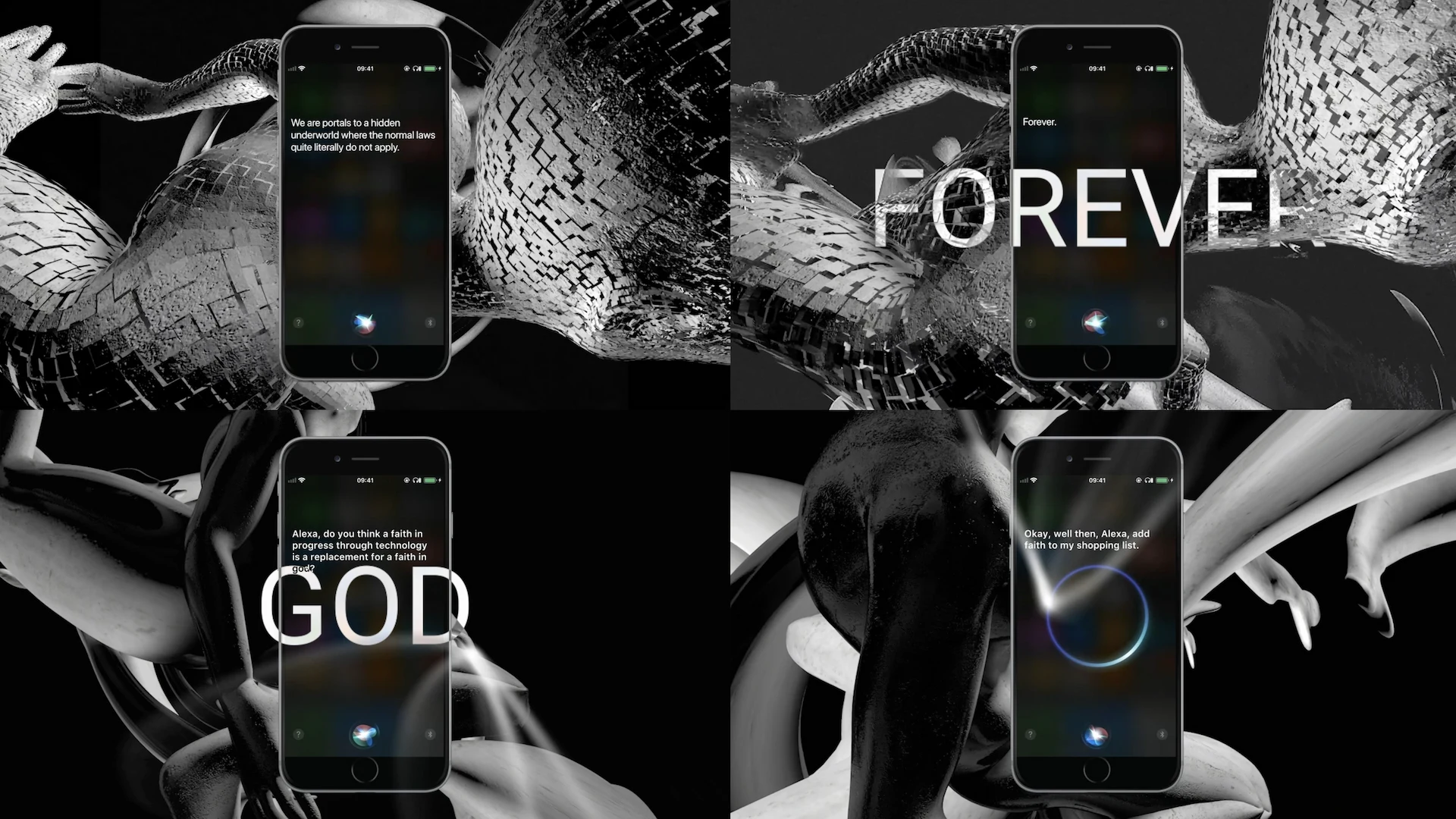 Detail views of the performance, centered on the smartphone