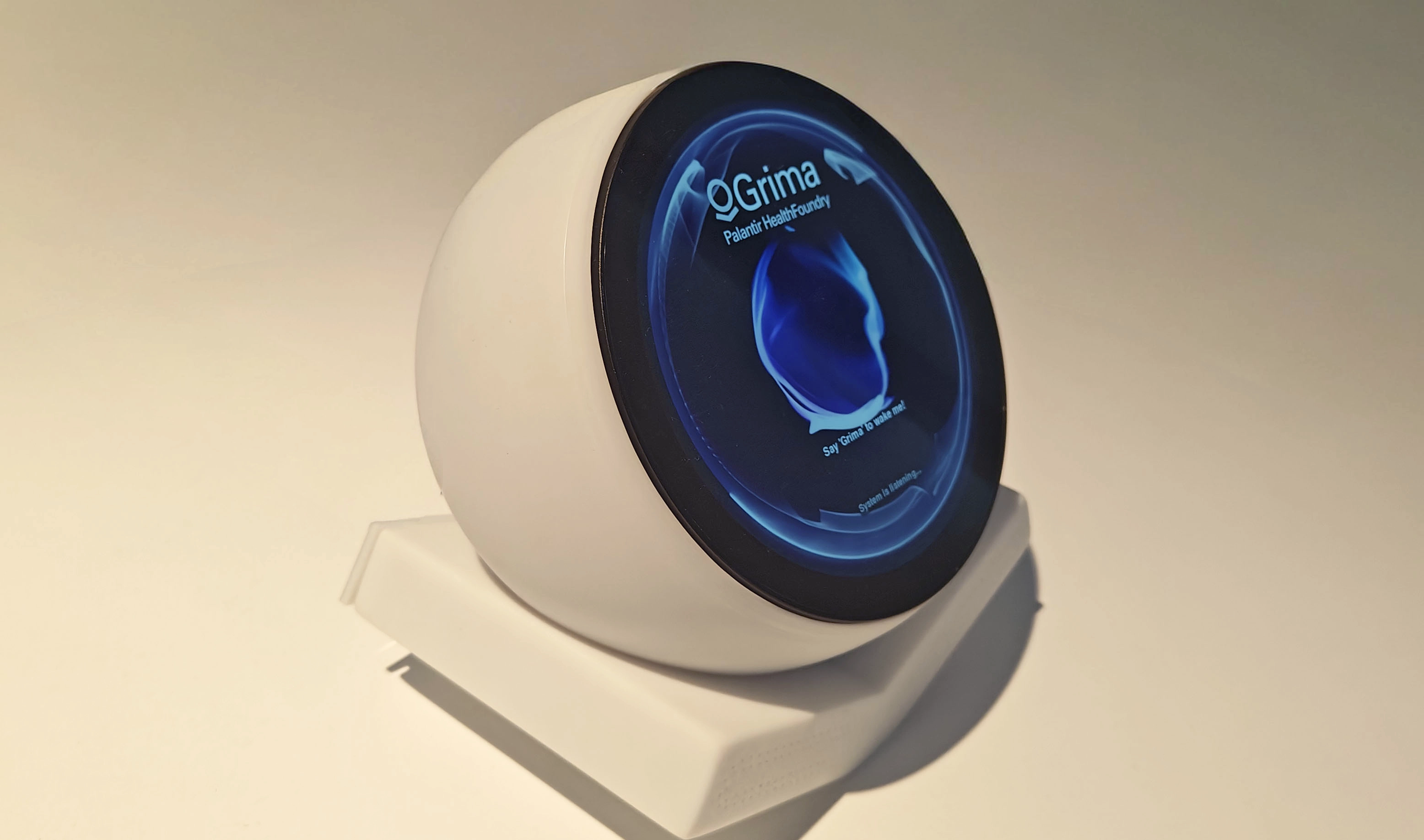 Close up of the device showing details on th screen.